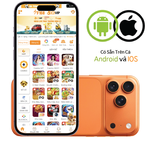 Ứng dụng F168 có sẵn trên cả android và IOS